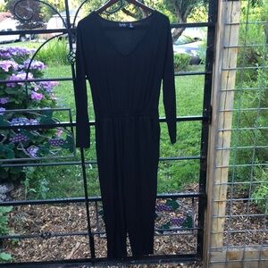 Nicole Miller black rayon blend jump suit size S